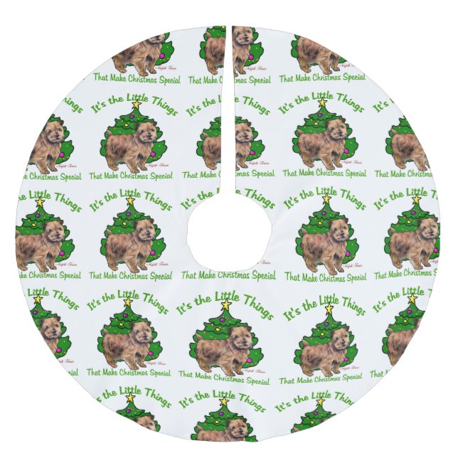 Norfolk Terrier Christmas Polyester Weihnachtsbaumdecke (Vorderseite)