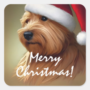 Norfolk Terrier Christmas Quadratischer Aufkleber