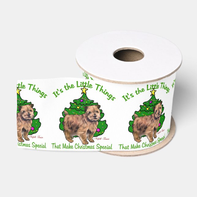 Norfolk Terrier Christmas Ripsband (Spule)