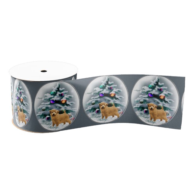 Norfolk Terrier Christmas Ripsband (Spule)