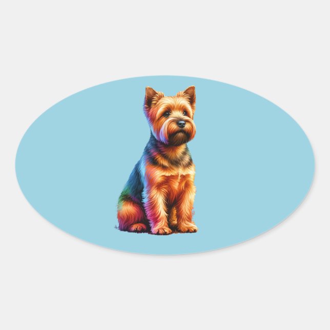 Norfolk Terrier Dog Ovaler Aufkleber (Vorderseite)