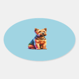 Norfolk Terrier Dog Ovaler Aufkleber