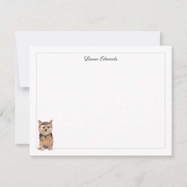 Norfolk Terrier Gray Border Personalisiert Mitteilungskarte (Vorderseite)