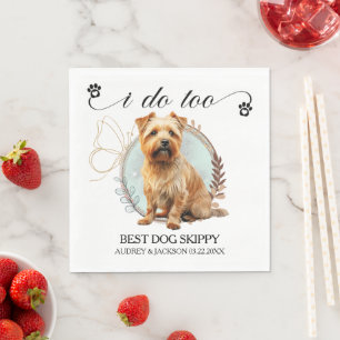 Norfolk-Terrier-Hochzeitsservietten mit Hunde-Foto Serviette
