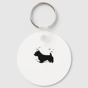 Norfolk Terrier Hund � Halloween Mond Silhouette C Schlüsselanhänger