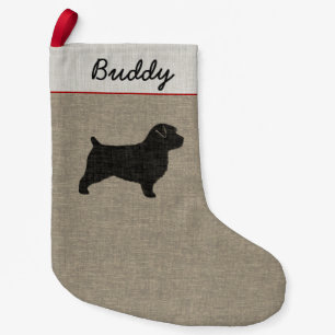 Norfolk Terrier Hund Silhouette Benutzerdefinierte Kleiner Weihnachtsstrumpf