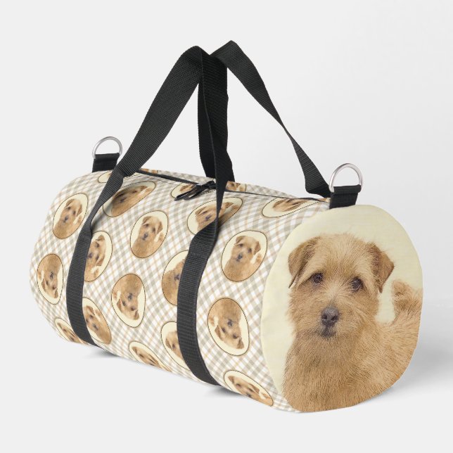 Norfolk Terrier Malerei Niedlich Original Hunde Ku Duffle Bag (Linke Seite)