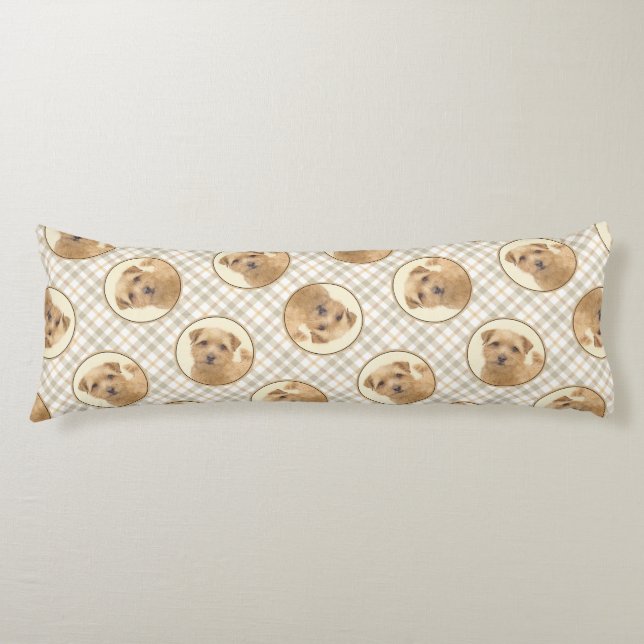 Norfolk Terrier Malerei Niedlich Original Hunde Ku Seitenschläferkissen (Vorderseite)