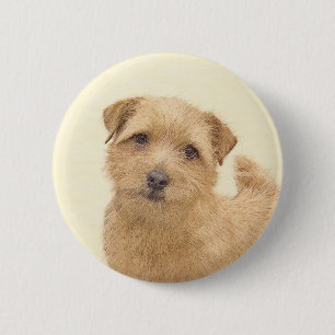 Norfolk Terrier Painting - Original Dog Art Button