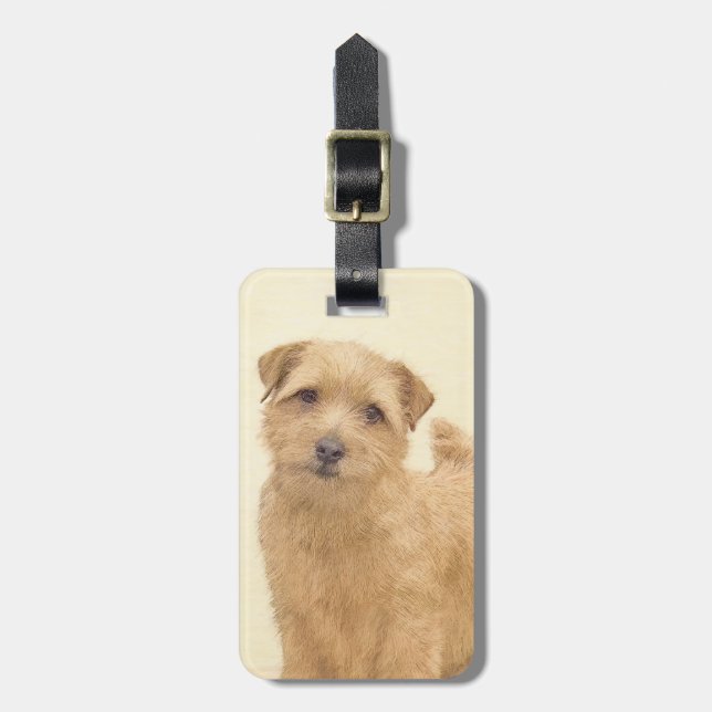Norfolk Terrier Painting - Original Dog Art Gepäckanhänger (Vorderseite vertikal)