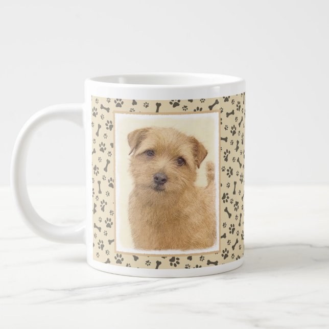 Norfolk Terrier Painting - Original Dog Art Jumbo-Tasse (Links)