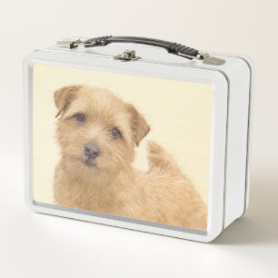 Norfolk Terrier Painting - Original Dog Art Metall Brotdose