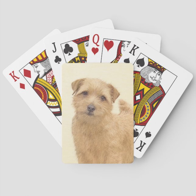 Norfolk Terrier Painting - Original Dog Art Spielkarten (Rückseite)