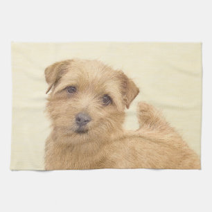 Norfolk Terrier Painting - Original Hund Kunst Geschirrtuch