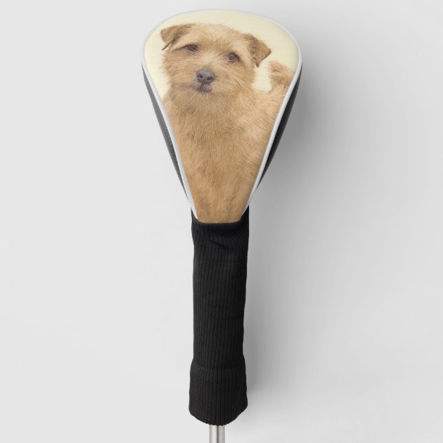 Norfolk Terrier Painting - Original Hund Kunst Golf Headcover (Vorderseite)