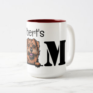 Norfolk Terrier Peeking Personalisierte Mama Zweifarbige Tasse