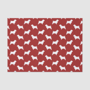 Norfolk Terrier Silhouetten Muster Rot Seidenpapier
