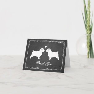 Norfolk Terrier Silhouettes Mariage Merci