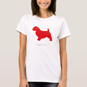 Norfolk-Terrier-T - Shirt (rote Silhouette)
