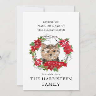 Norfolk Terrier Watercolor Poinsettia Weihnachten