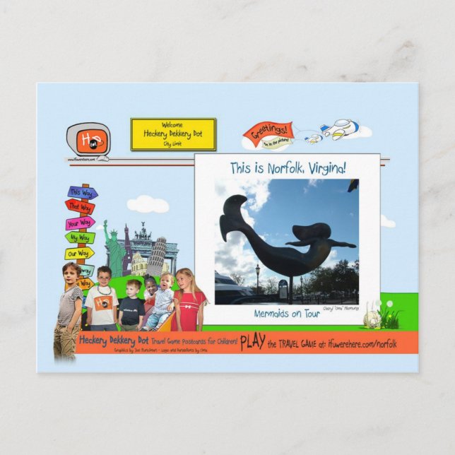 Norfolk, VA! Mermaids auf Tour Postkarte (Vorderseite)