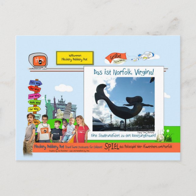 Norfolk, VA Postkarte (Vorderseite)