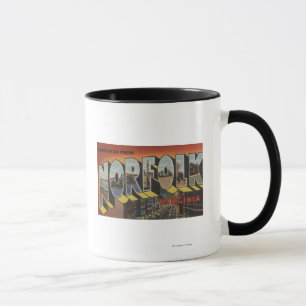 Norfolk, Virginia - große Buchstabe-Szenen Tasse