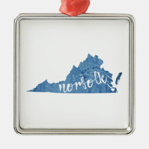 Norfolk Virginia Holzmaserung Ornament Aus Metall