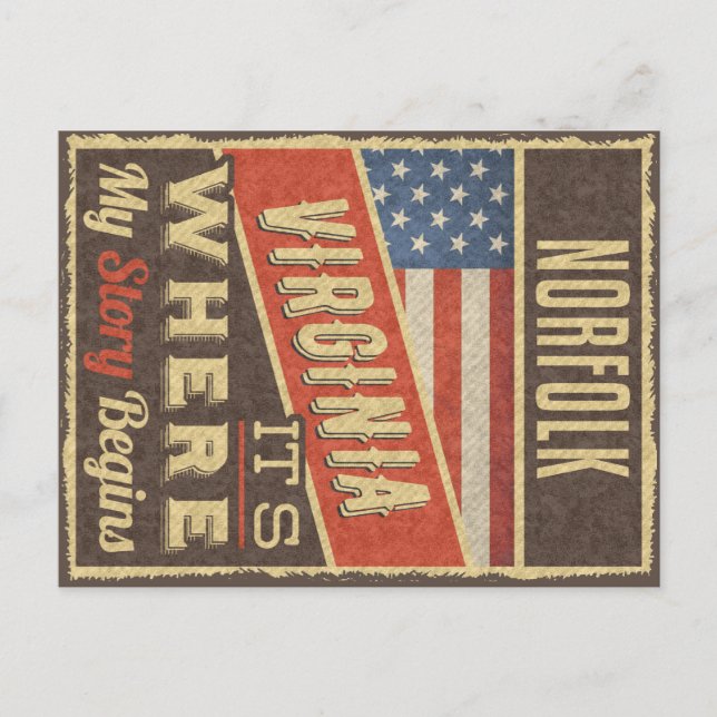 Norfolk Virginia Postkarte (Vorderseite)
