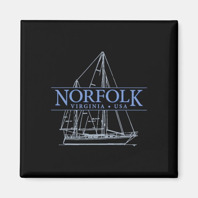 Norfolk Virginia Sailing  Magnet (Vorne)