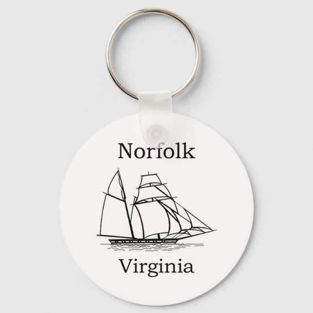 Norfolk Virginia Tall Ships Logo Schlüsselanhänger (Vorderseite)
