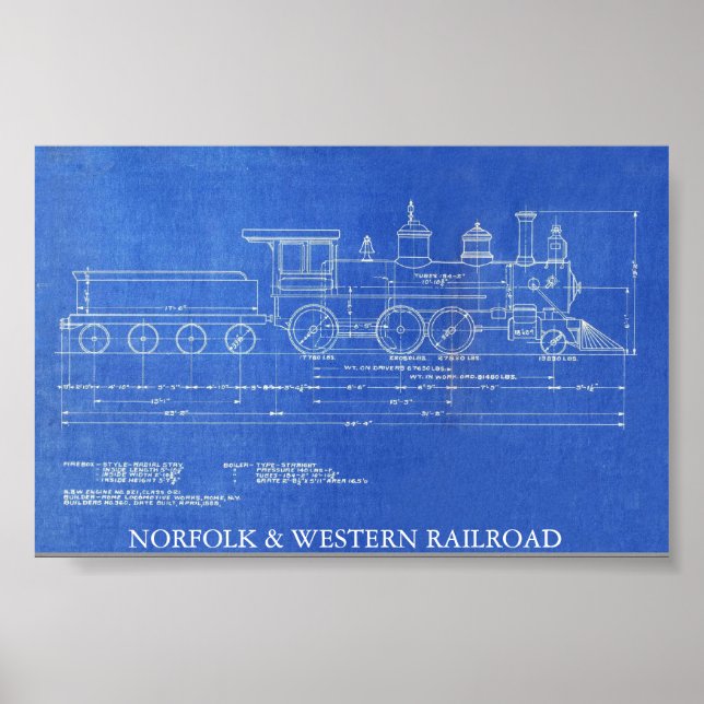 NORFOLK & WESTERN RAILROAD MOTOR NR. 521 POSTER (Vorne)