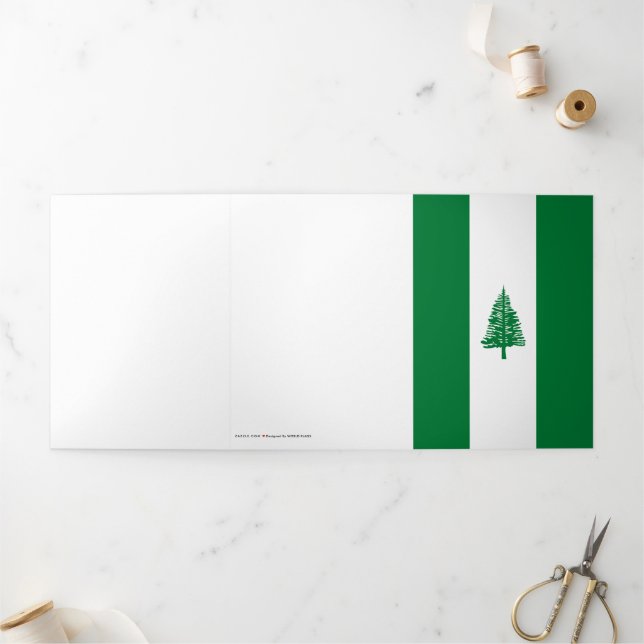 Norfolkinsel-Flagge Dreifach Gefaltete Karte (Außenbereich)