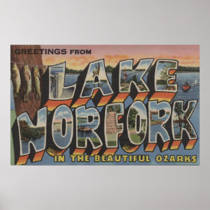 Norfork-See, Arkansas - Große Buchstabenszenen Poster