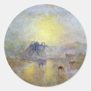 Norham Castle bei Sonnenaufgang von Turner Joseph Runder Aufkleber
