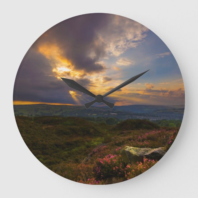 Norland machen Sonnenuntergang fest Große Wanduhr (Vorderseite)