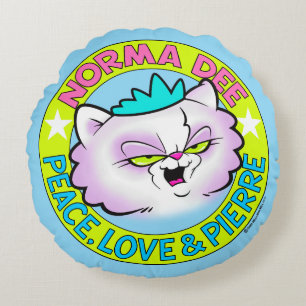 Norma Dee Logo Throw Pillow Rundes Kissen
