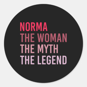 Norma The Woman Myth Legend Personalisierter Name Runder Aufkleber
