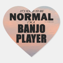 Normal Banjo Player Heart Sticker