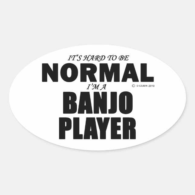 Normal Banjo Player Ovaler Aufkleber (Vorderseite)