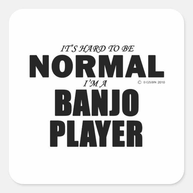 Normal Banjo Player Quadratischer Aufkleber (Vorderseite)