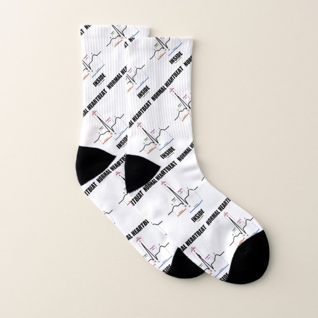 Normal Heartbeat Inside ECG EKG Electrocardiogram Socken (Paar)