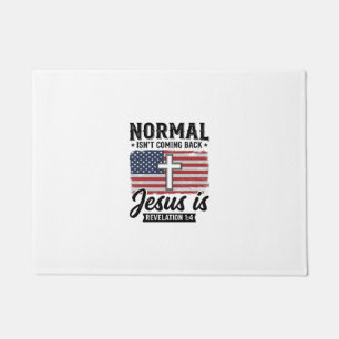 Normal kommt nicht zurück Jesus-Offenbarung-Shirt_ Fußmatte