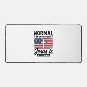 Normal kommt nicht zurück Jesus-Offenbarung-Shirt_ Schreibtischunterlage