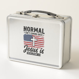 Normal kommt nicht zurück Jesus-Offenbarungsshirt_ Metall Brotdose