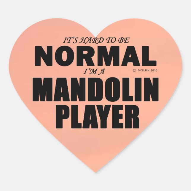 Normal Mandolin Player Heart Sticker (Vorderseite)