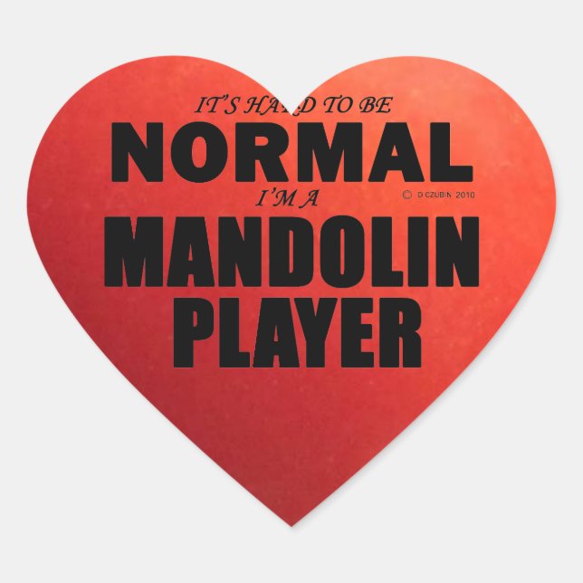 Normal Mandolin Player Heart Sticker (Vorderseite)