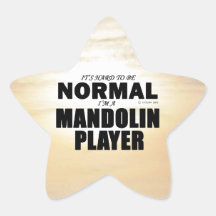 Normal Mandolin Player Star Sticker