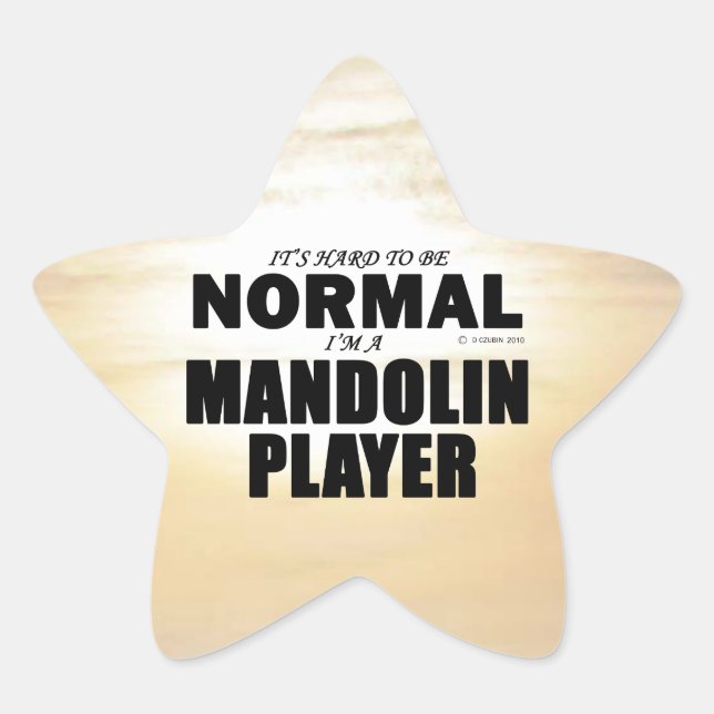 Normal Mandolin Player Star Sticker (Vorderseite)