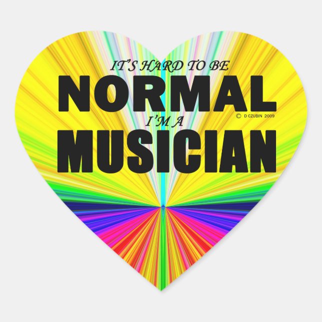 Normal Musician Heart Sticker (Vorderseite)